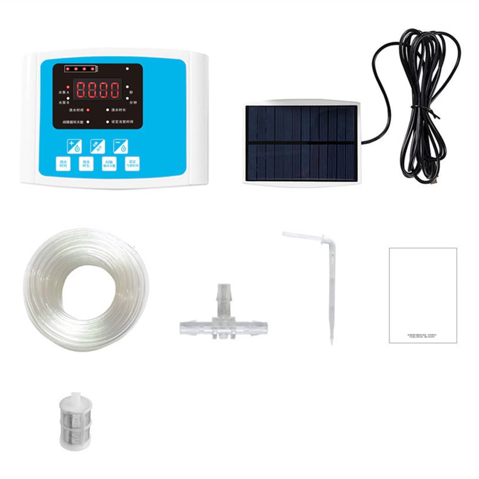 KDAWN Automatic Watering System - Smart Solar Powered Garden Drip Irrigation Kit with Dual Pump Controller & Timer - Perfect for Indoor/Outdoor Plants, Greenhouses, and Vacation Plant Care (6 Colors, Size A)