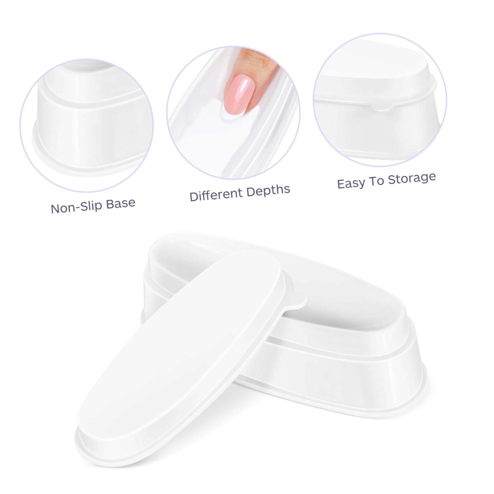 FRCOLOR 2 Sets French Style Manicure Kit with Nail Dipping Powder Storage Boxes - 3pc Nail Art Accessories for Salon & Home Manicure | Perfect for Nail Technicians & DIY Enthusiasts