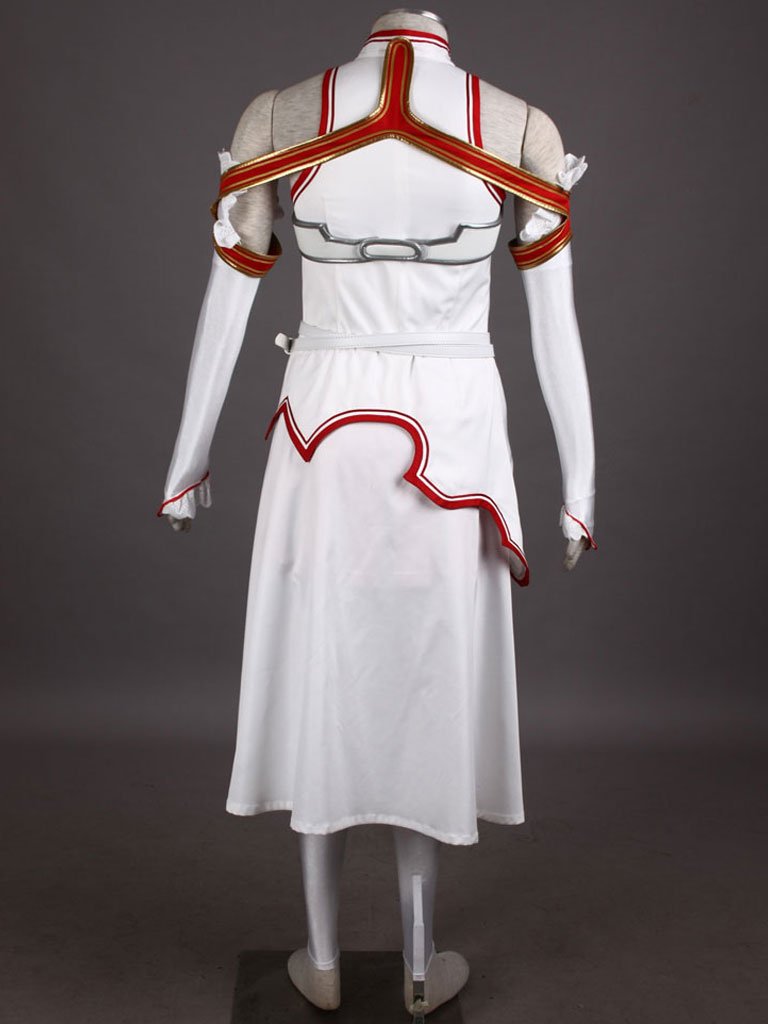 SAO Asuna White Sleeveless Coat & Red Skirt Cosplay Costume for Women - Anime Game Halloween Outfit | Perfect for Conventions, Cosplay Events & Themed Parties