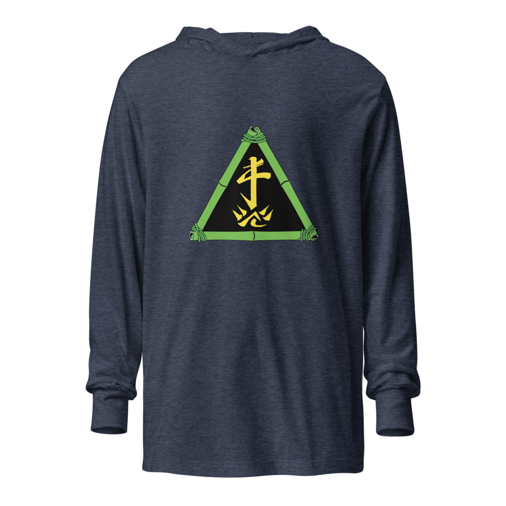 Zoo Jitsu Fighters ZJ Triangle Hooded Long Sleeve Tee - Men's Graphic Pullover Sweatshirt for Martial Arts Training & Streetwear Fashion