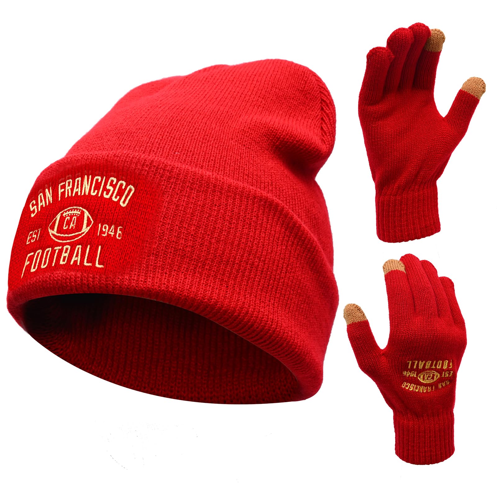 Vintage Classic Skull Cap Embroidery Beanie - Fashion Winter Knit Hat with Cuffed Design & Warm Gloves - Unisex Gift for Men and Women - Perfect for Cold Weather, Outdoor Activities, and Skull Enthusiasts