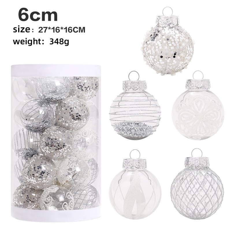 GARVEE 25Pcs Shatterproof Christmas Tree Ornaments - 2.36 Inch Silver Hanging Baubles for Xmas Decorations, Holiday Wedding Party Decor | Perfect for Christmas Trees, Home, Office & Festive Events