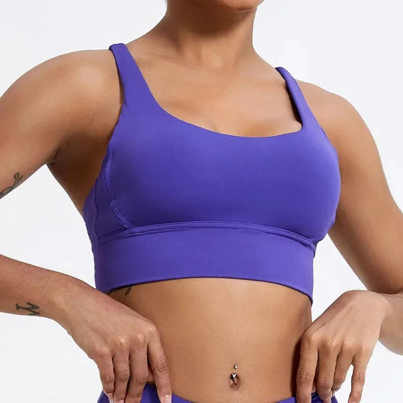 Women's Push Up Sports Bra - Cross Back Yoga Top for Running, Gym & Fitness - Shockproof Workout Crop Top - Perfect for Yoga, HIIT & Cardio Workouts