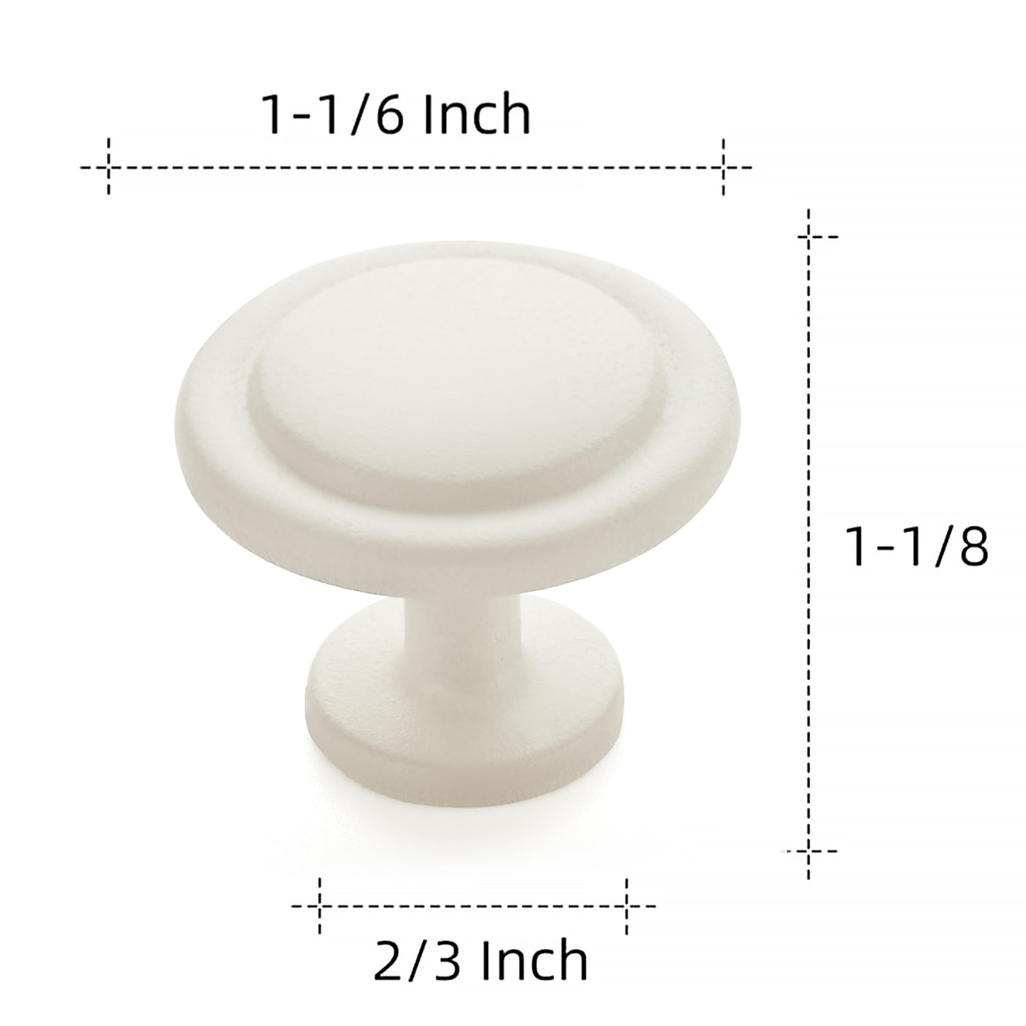 Ravinte 1-1/4 Inch White Frosted Zinc Cabinet Knobs - 1 Pack (10 Pieces) - Elegant Drawer Pulls & Door Knobs for Kitchen Cabinets, Dressers, Nightstands - Perfect for Home, Office & DIY Furniture Upgrade