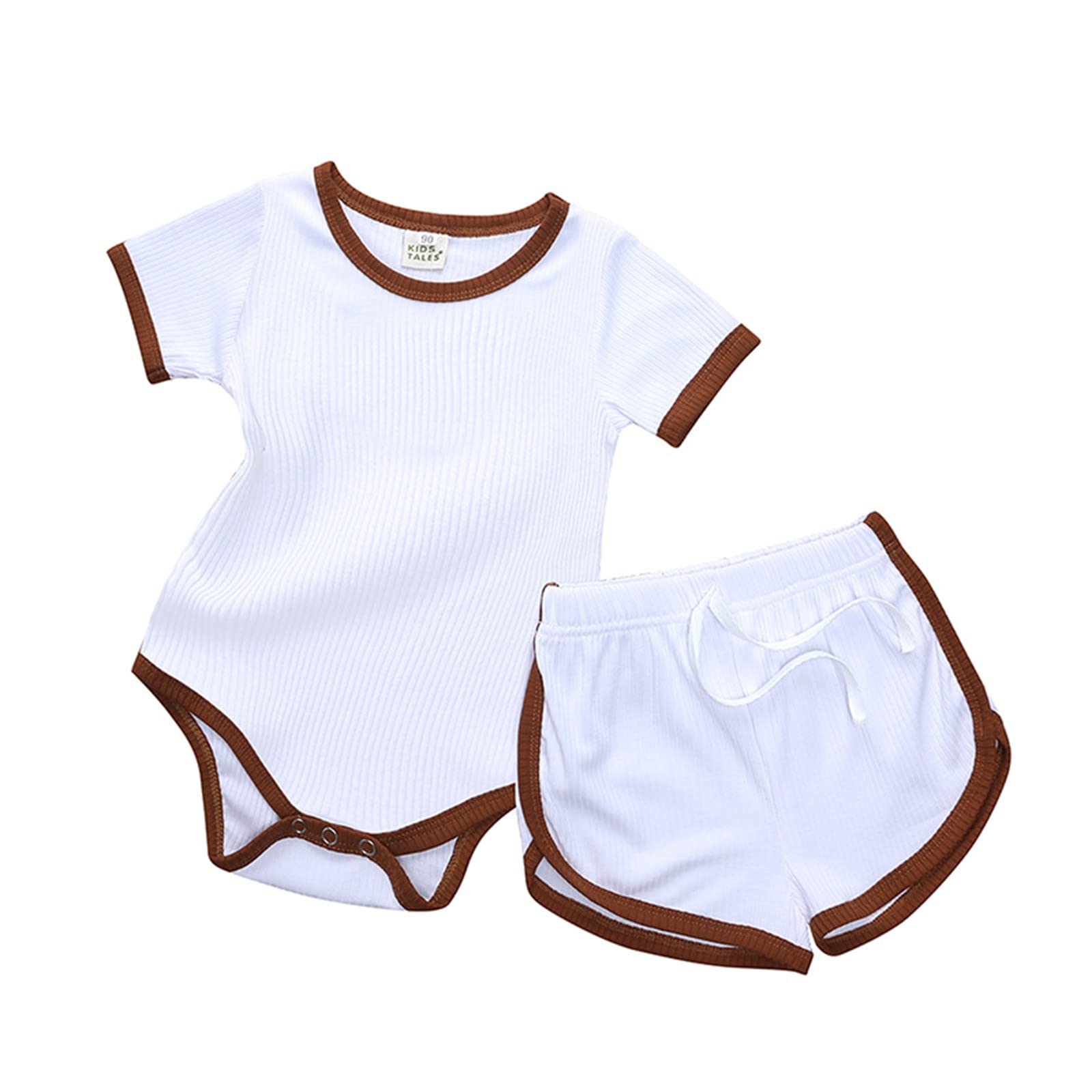 Baby Girls' Summer Outfit Set - Floral Ruffle Top & Shorts | Cute Infant Toddler Clothes for Playdates, Beach & Outdoor Activities