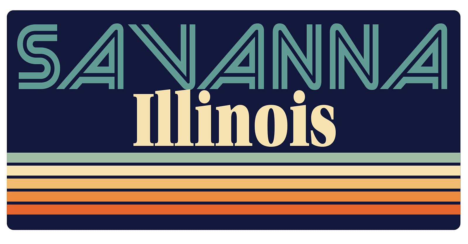 Savanna Illinois Retro Fridge Magnet 5 x 2.5 Inch - Vintage Souvenir for Refrigerators, Lockers & Metal Surfaces | Perfect Travel Gift & Home Decor
