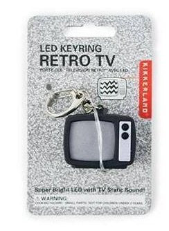 Kikkerland TV Static LED Keychain - Fun Novelty Keyring with Flashing Light Effects - Perfect for Gifts, Parties, and Everyday Carry