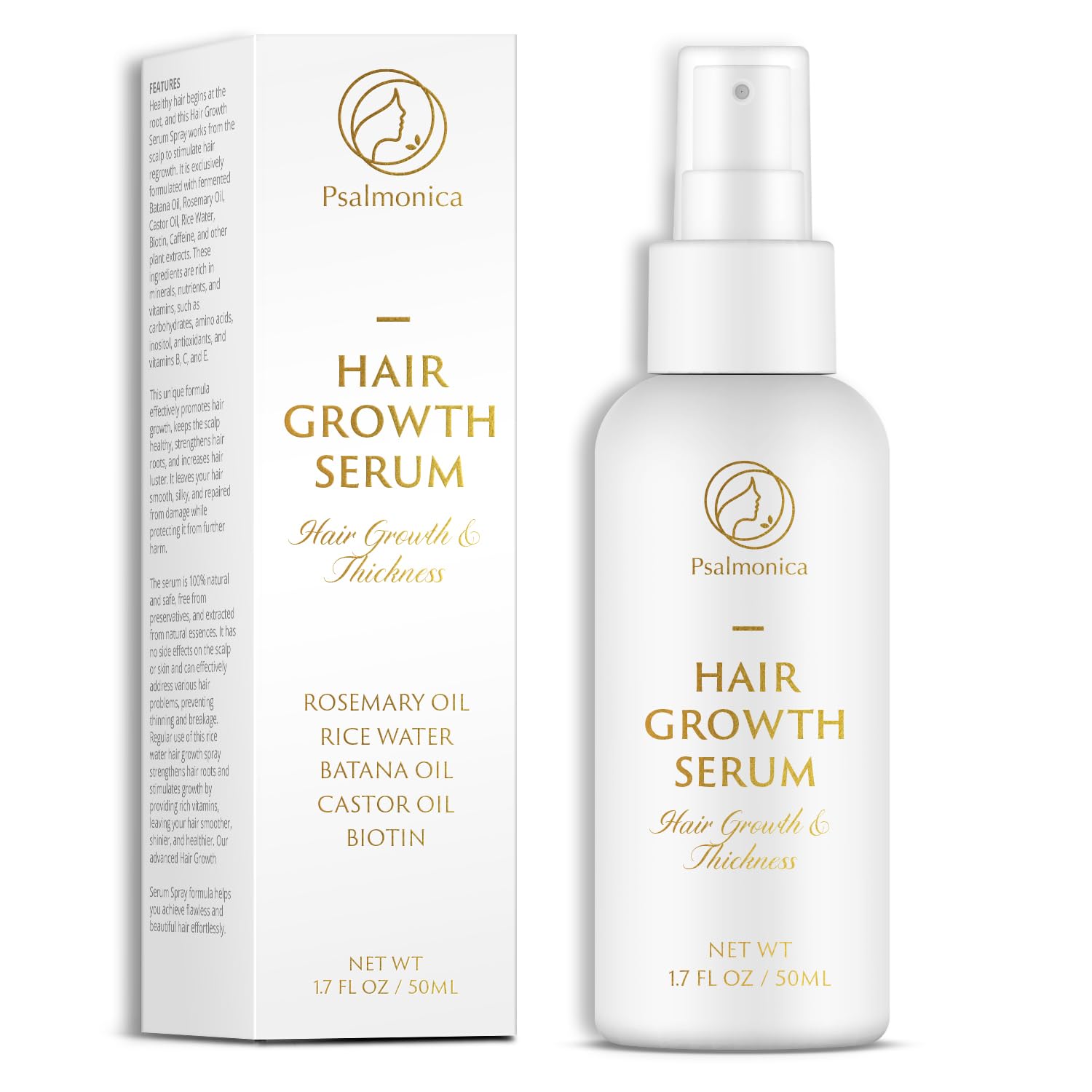 Rosemary & Batana Hair Growth Serum with Biotin & Castor Oil - 50ml Natural Hair Thickening Treatment for Women & Men | Reduce Hair Loss & Promote Growth | Perfect for Daily Hair Care & Scalp Nourishment