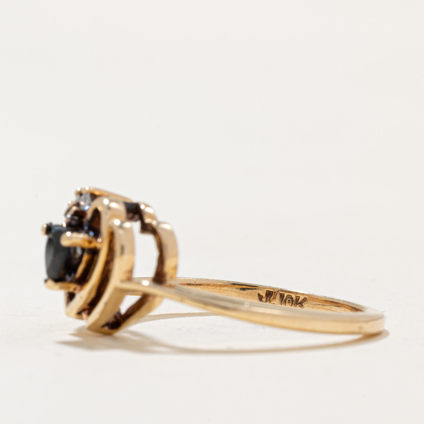 Exquisite 0.19ct Sapphire & 0.02ct Diamond Heart Ring - Size 6.75 | Elegant Jewelry for Valentine's Day, Anniversary & Romantic Gifts