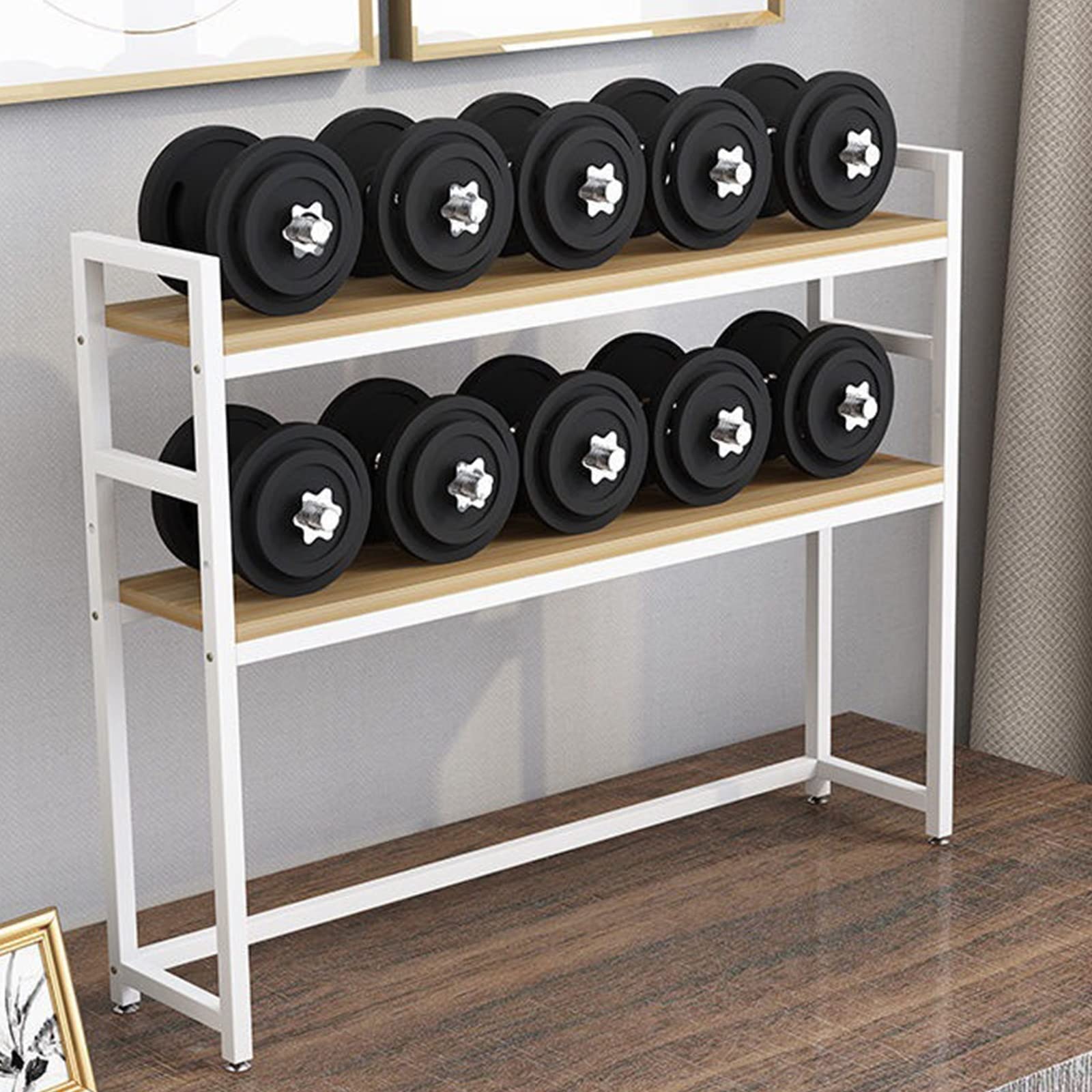 2 Tier Adjustable Desk Bookshelf - Office Desk Shelf Organizer & Printer Stand, Wood & Metal Storage for Home & Office (55 x 24 x 90cm) - Perfect for Workspace Organization, Cubicle Decor & Aesthetic Bookshelf Display