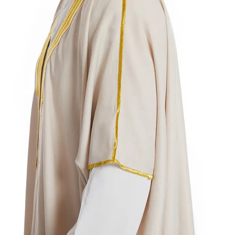 Premium Middle Eastern Arab Men's Sheikh Bisht - Traditional Embroidered Robe for Weddings, Festivals & Special Occasions