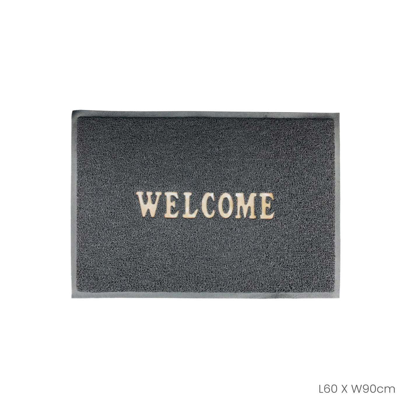 Non-Slip 60x90cm Welcome Floor Mat - 3A Grey (HFH7054G) | Durable Doormat for Home Entryway, Front Door, Garage & Outdoor Use
