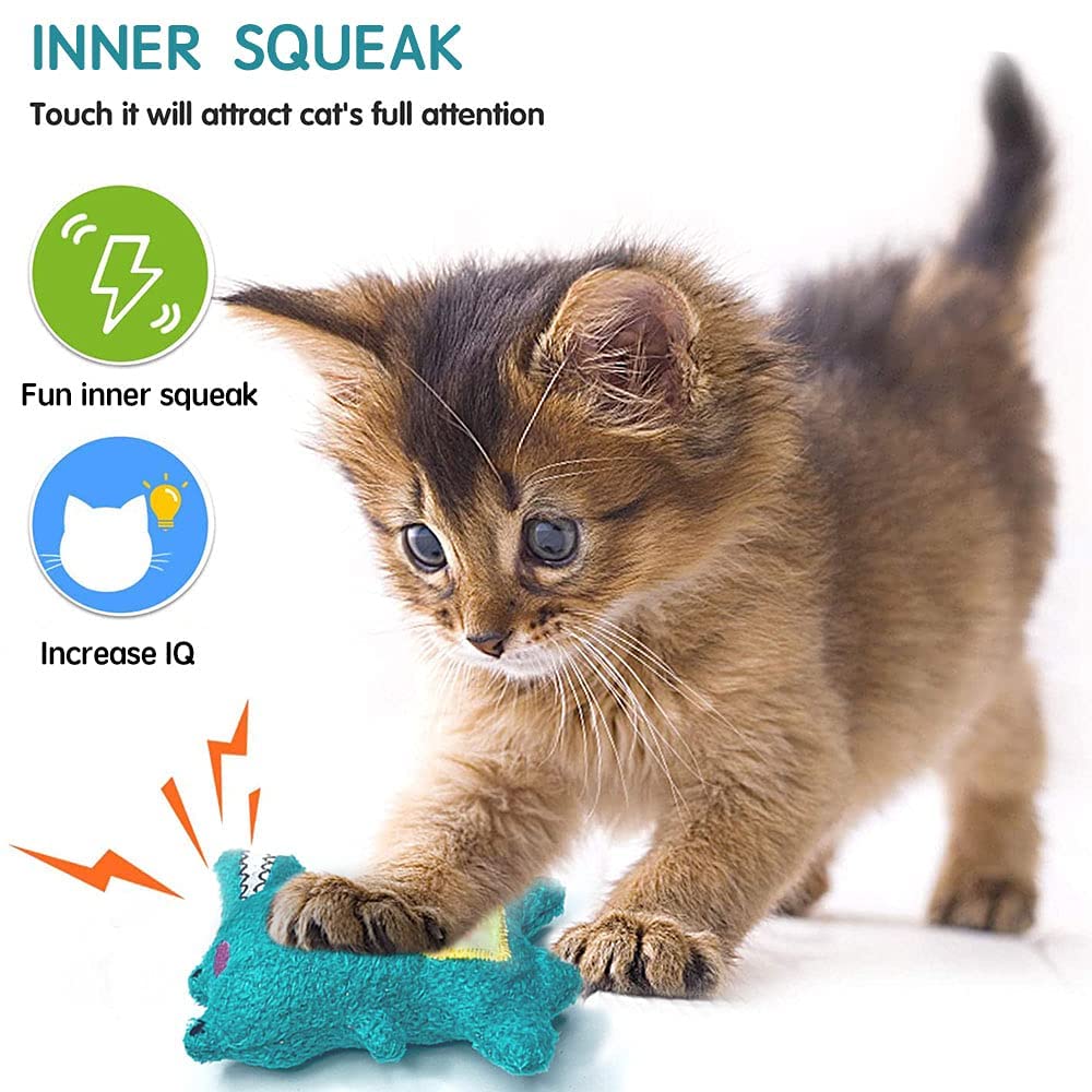 Interactive Cat Toys for Indoor Cats - 12 Pack Crinkle Sound Catnip Filled Mouse Chew Toys, Soft & Durable Teething Toys for Kittens - Perfect for Playtime, Training, and Stress Relief (Large Size)