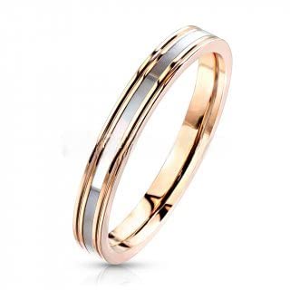 Elegant Mother of Pearl Inlaid Rose Gold Stainless Steel Band Ring for Women | Wedding, Engagement, Anniversary Gift | Perfect for Everyday Wear & Special Occasions