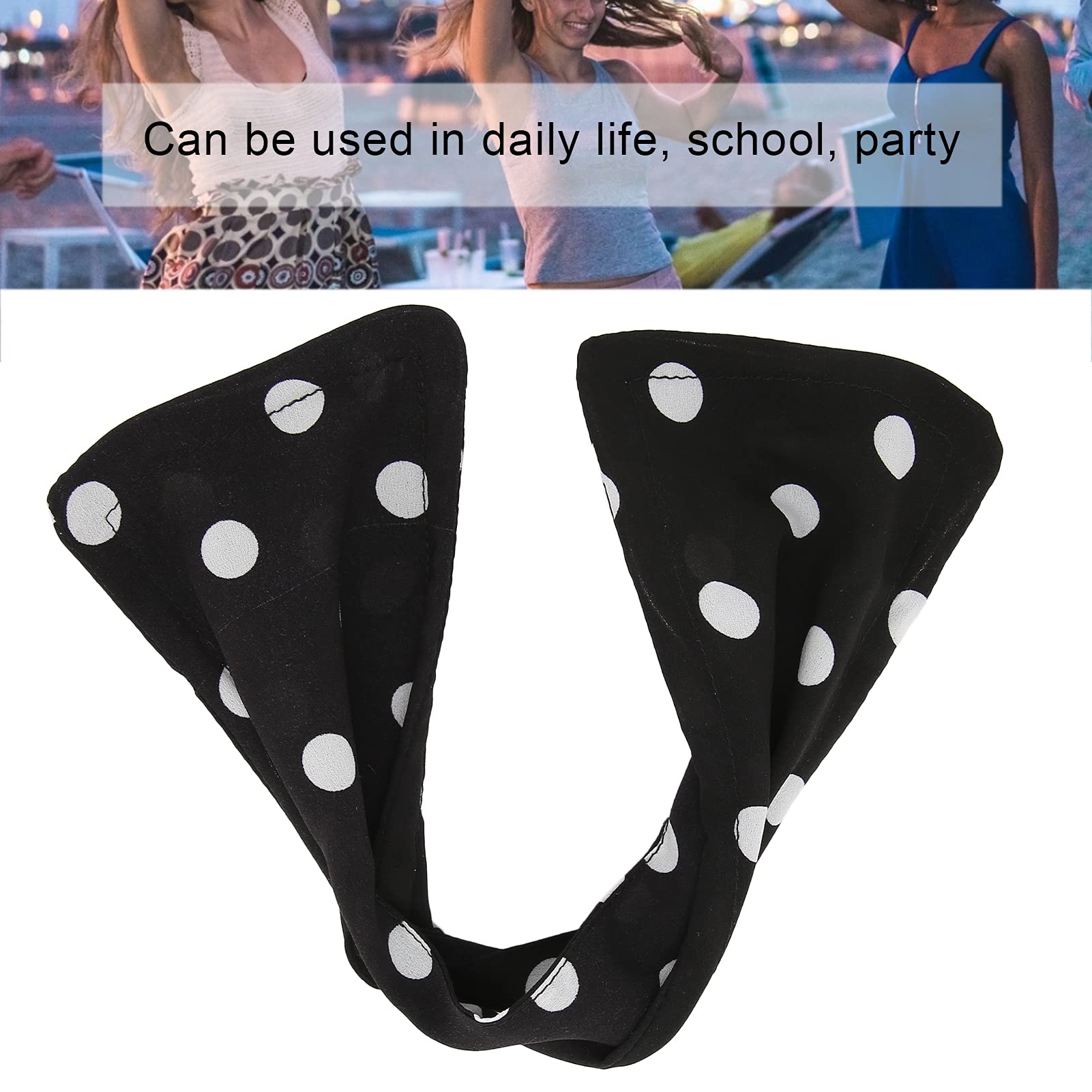 Cigemay Hair Bun Maker - 13.8 X 3.9 Inch Fabric Hair Styler for Women & Girls | Durable Cloth Material for Everyday Use, Parties & Special Occasions | Quick & Easy Updo Hairstyle Tool (Black Dots)