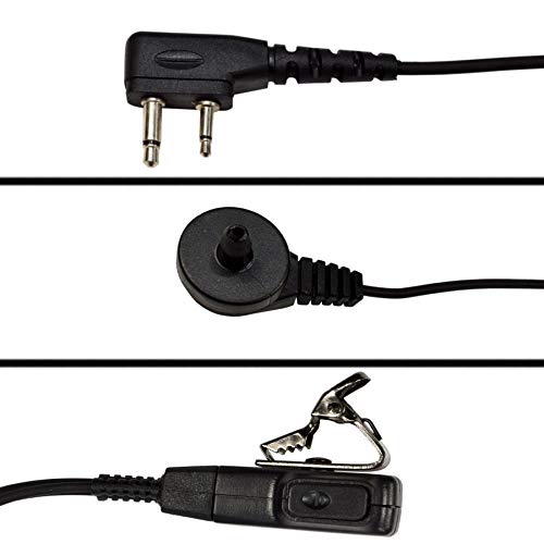 HQRP 2 Pin Acoustic Tube Earpiece Headset Microphone Compatible with ICOM IC-04E IC-12A IC-12A(T) IC-12AT Sun Meter - Clear Communication for Radio Operators Security Personnel and Outdoor Enthusiasts