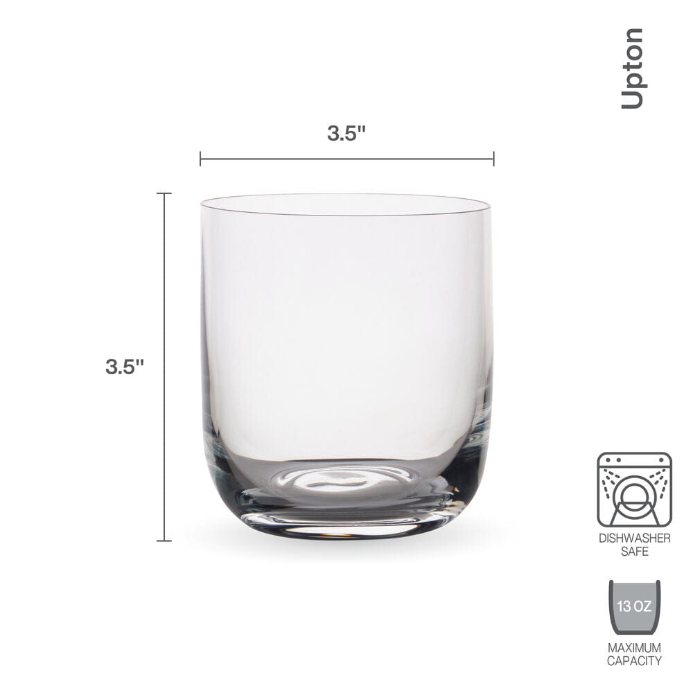Premium Upton Set of 4 Double Old Fashioned Whiskey Glasses - Heavy Base Crystal Clear Drinking Glasses for Bourbon, Scotch, Cocktails - Perfect for Home Bars, Gifts & Entertaining