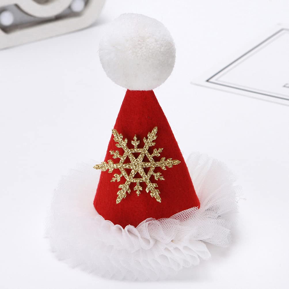 6 Pieces Christmas Santa Hat Hair Clips - Mini Plush Pompom Hair Barrettes for Girls & Women - Perfect for Holiday Parties, School Events & Christmas Photo Shoots