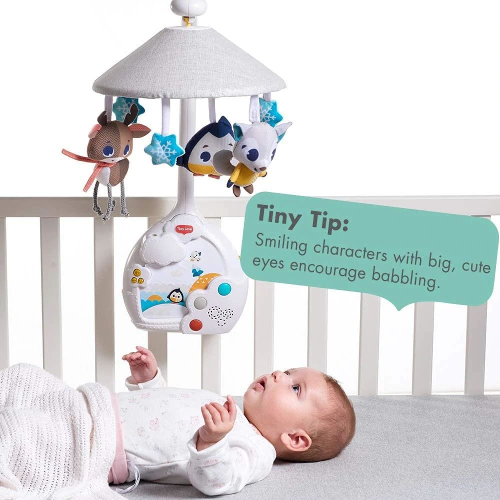 Tiny Love Black & White Magical Mobile - High Contrast Baby Crib Mobile with Soothing Music | Perfect for Newborn Visual Stimulation & Nursery Decor