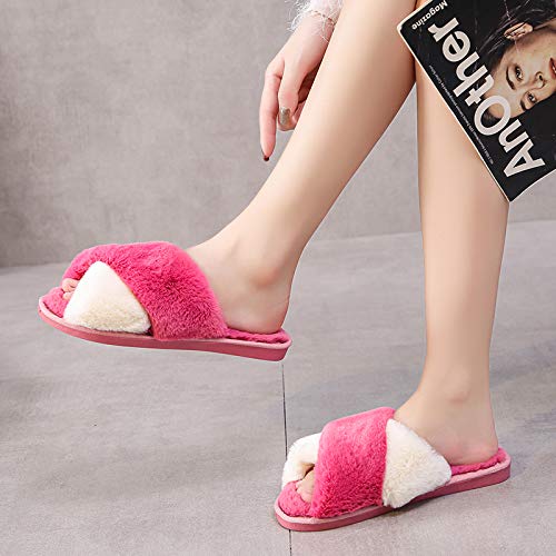 Cozy Fuzzy Slippers for Women - Indoor Outdoor House Shoes for Comfort