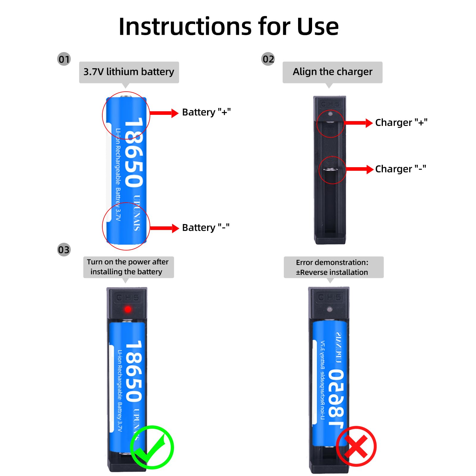 18650 Battery Charger - Universal USB Single Slot Li-ion Charger for 18650, 20700, 10440, 14500, 18500, 16340, 17500 Rechargeable Batteries (Battery Not Included) - Perfect for Flashlights, Vape Mods, and Electronic Devices
