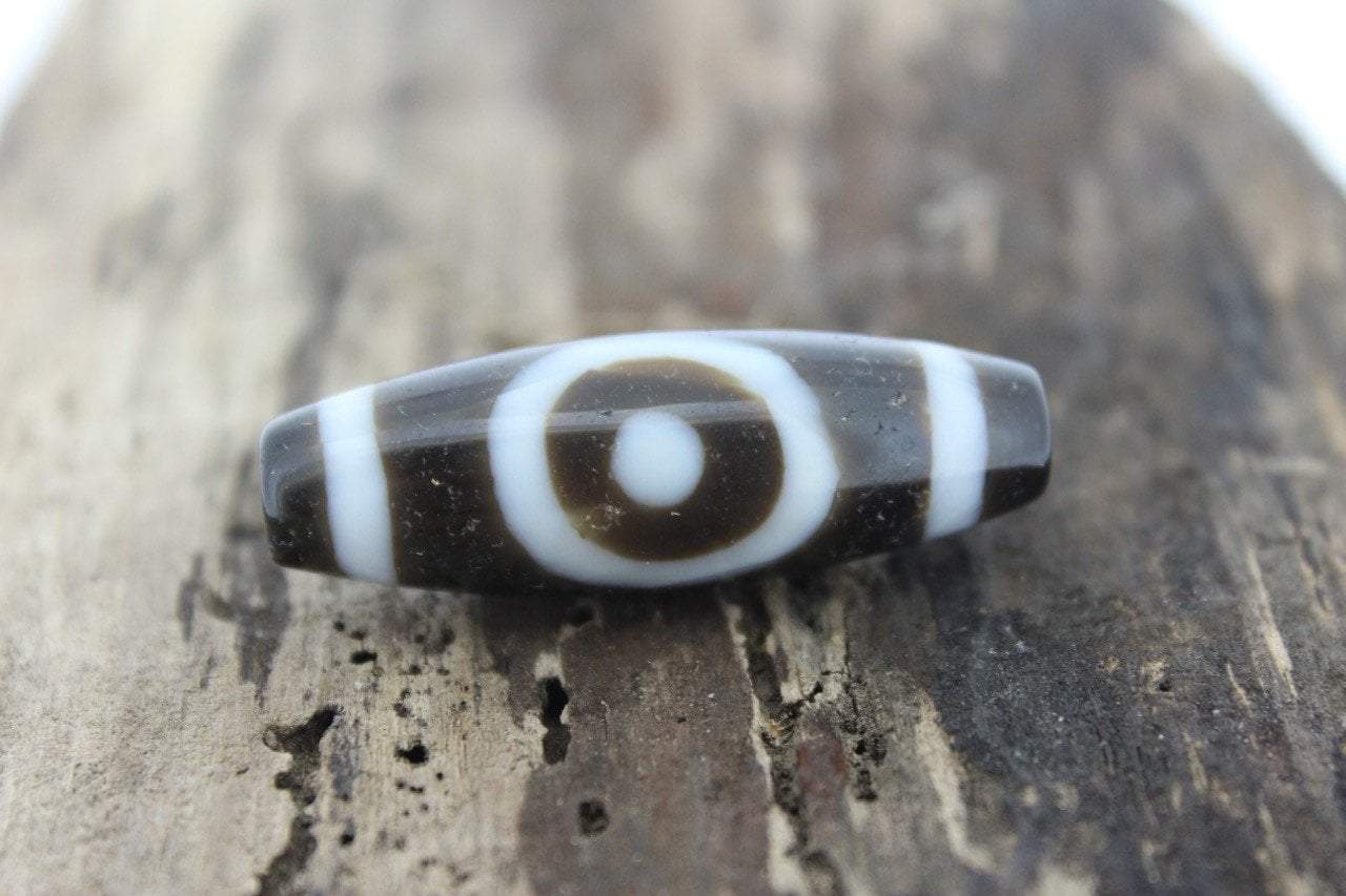 Authentic Tibetan Dzi Bead - Genuine Heaven and Earth Pattern for Protection & Good Luck | Spiritual Jewelry for Meditation, Energy Healing & Fashion Accessories
