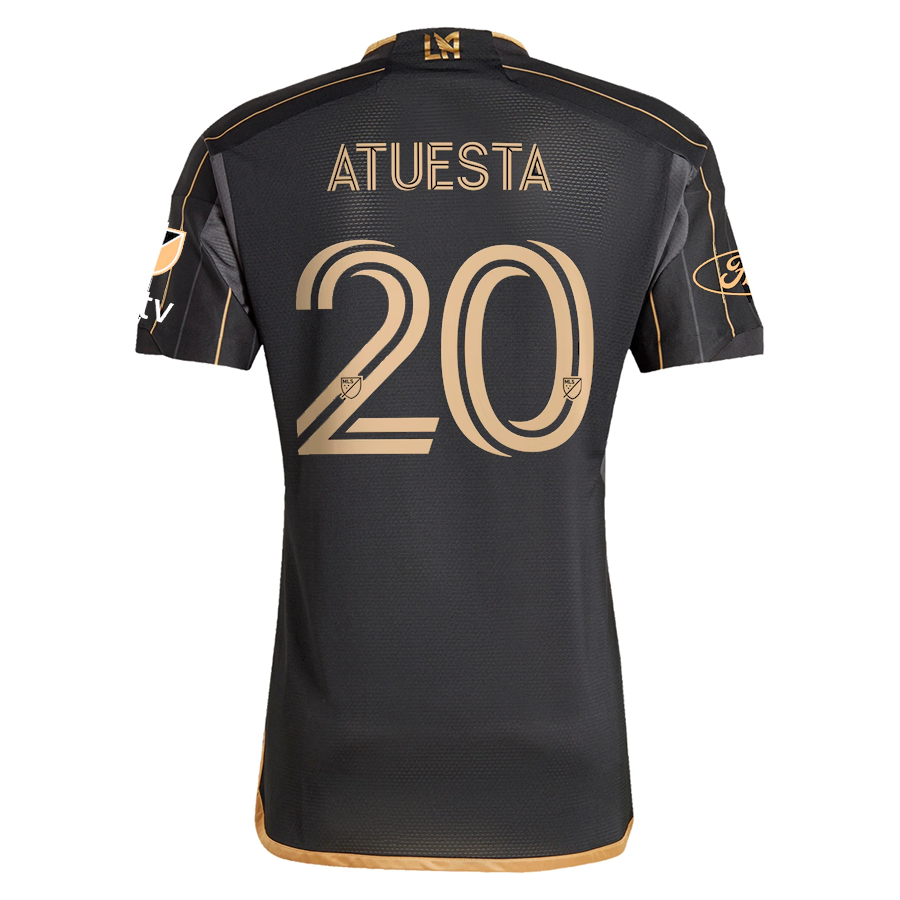 Adidas LAFC Eduard Atuesta Home Jersey 24/25 - Authentic MLS Soccer Shirt with Apple TV & Ford Patches (Black/Gold) - Perfect for Matchdays, Fan Events & Soccer Enthusiasts