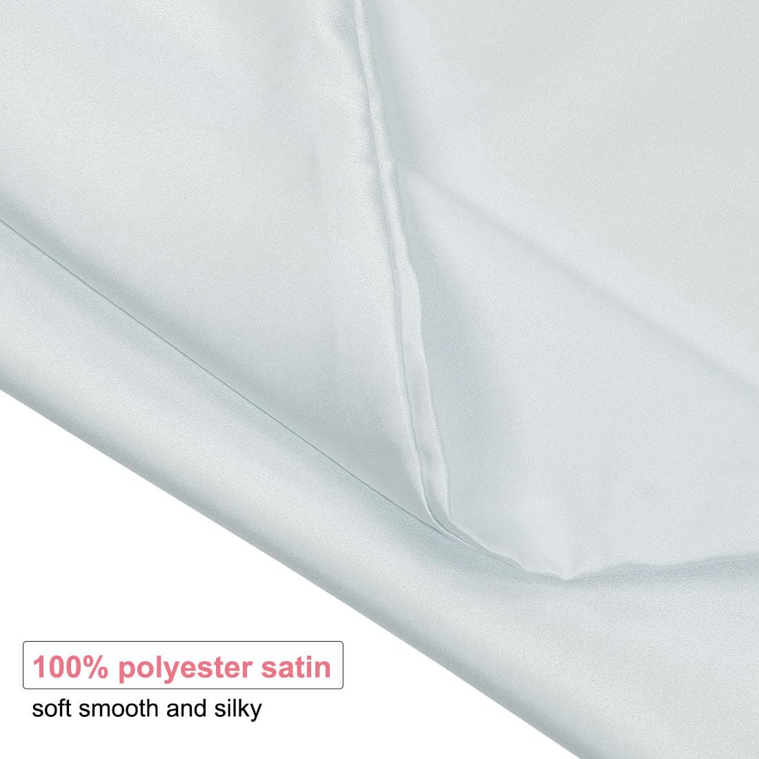 Luxury Satin Pillowcase Set of 2 with Zipper - Super Soft 14x20 Inch Silver Pillow Covers for Travel & Home - Hypoallergenic & Hair-Friendly Silk-Like Pillow Cases for Beauty Sleep & Hotel Comfort