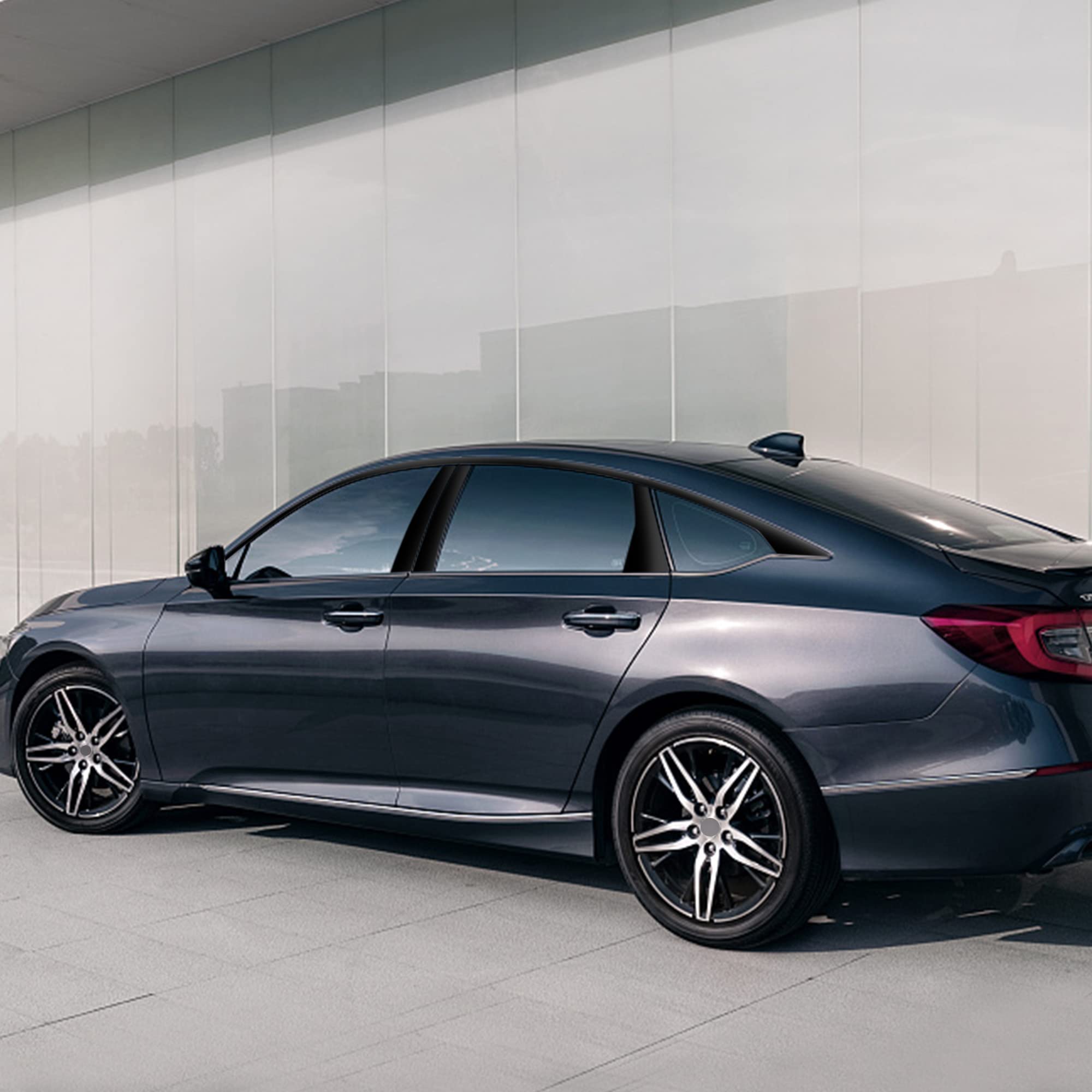 6-Piece Glossy Black Car Window Pillar Vinyl Stickers for 2018-2021 Honda Accord Sedan | Auto Exterior Overlay Wrap Trim Accessories | DIY Car Modification & Decoration | Weatherproof & Easy to Install for Enhanced Vehicle Style
