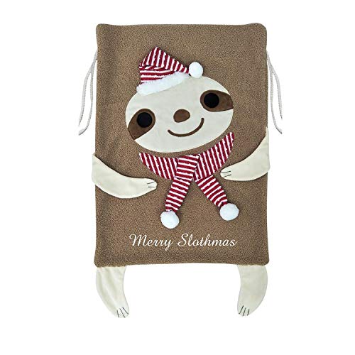 Darling Sloth Themed Christmas Decorations - Cute Sloth Santa Gift Bags for Holiday Party Favors, Stocking Stuffers & Festive Home Decor