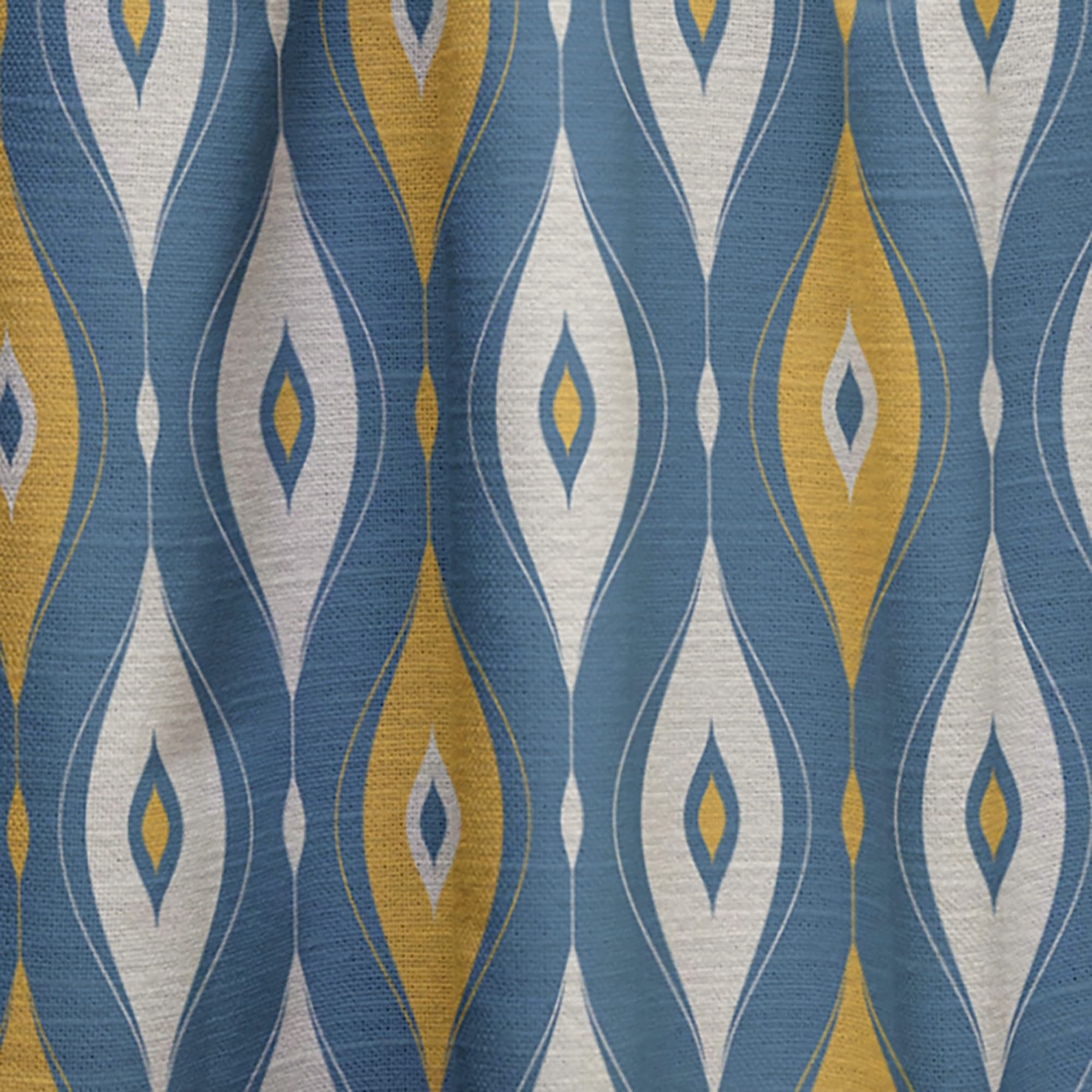 DesignQ Retro Abstract Pattern II Thermal Insulated Curtains - 52x84 Single Panel for Bedroom & Living Room - Perfect for Home Decor & Light Control
