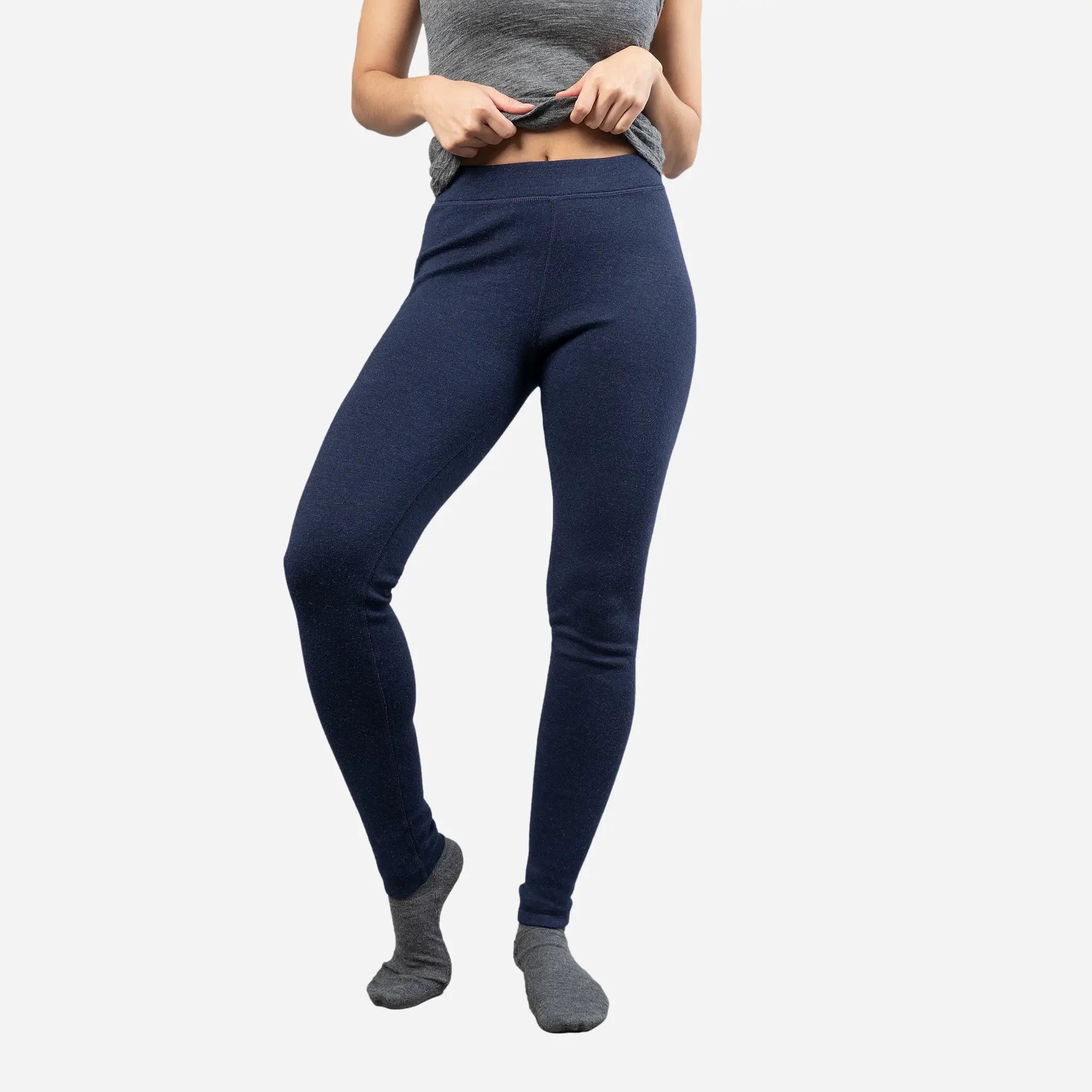 Women's Alpaca Wool Leggings - 420 Midweight Thermal Base Layer for Winter, Hiking & Yoga | Soft & Warm Fleece-Lined Tights for Cold Weather Activities