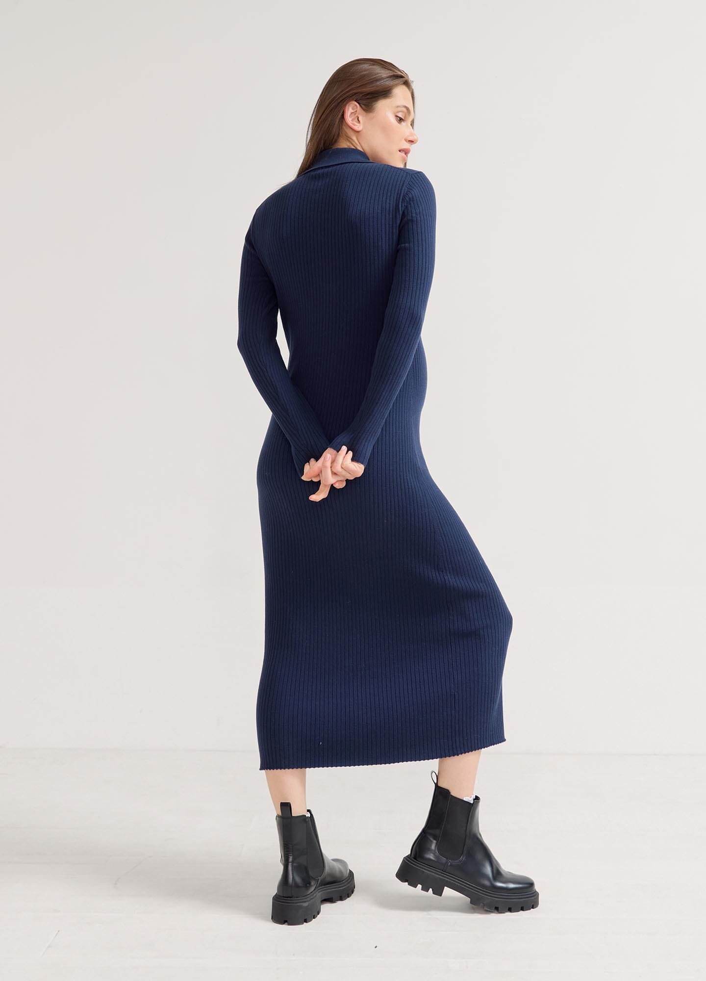 Averie Women's Polo Sweater Dress - Soft Knit Casual Long Sleeve Tunic for Fall & Winter | Perfect for Office, Date Night & Weekend Outfits