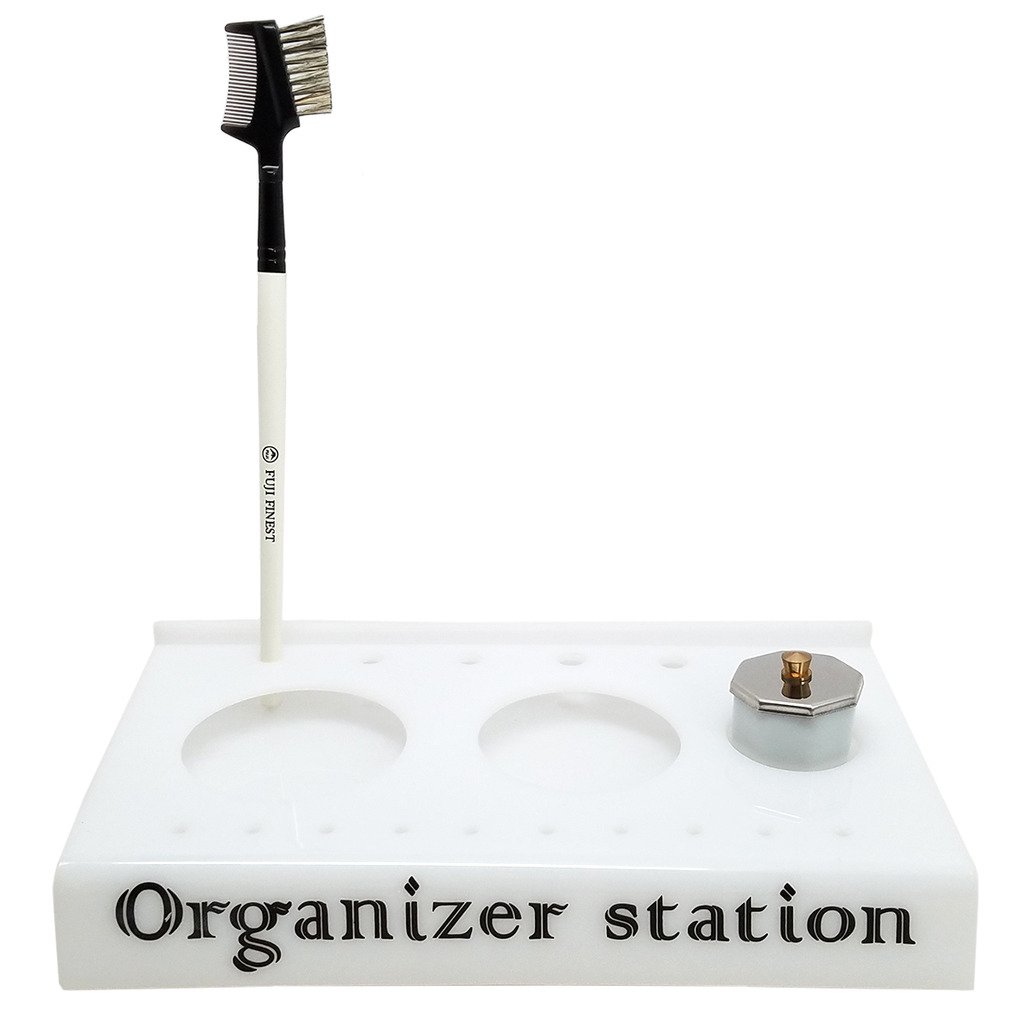 Professional Manicurist Cosmetics Salon Nail Station Organizer - White | Portable Nail Art Storage for Salon & Home Use | Perfect for Nail Technicians & DIY Enthusiasts