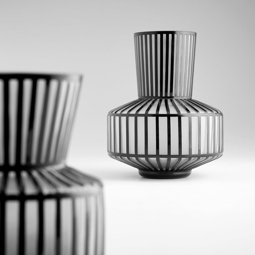 Cyan Design 10875 Lined Up Vase - Black Medium Size Modern Home Decor for Living Room, Dining Table & Office Centerpiece
