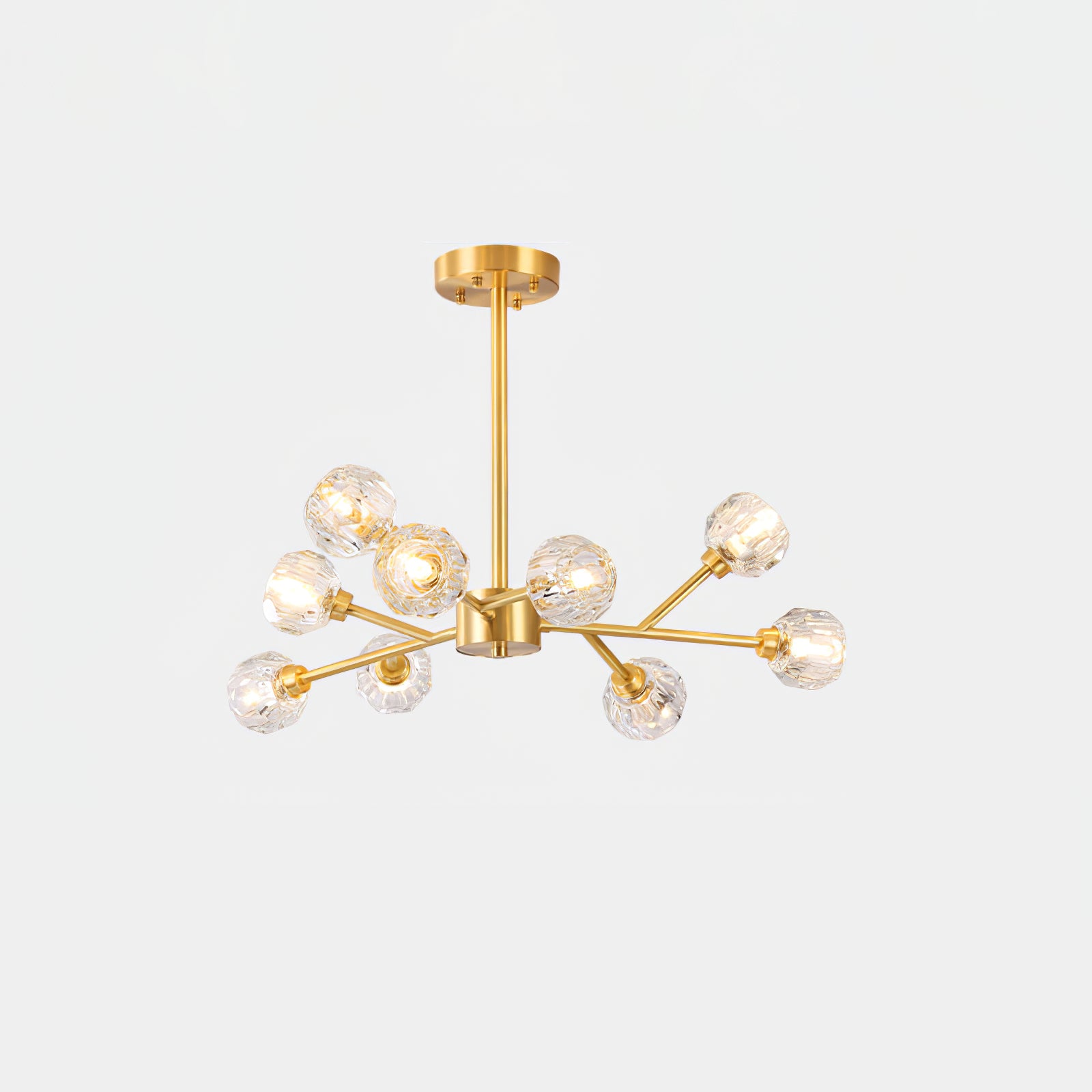 Crystal Ball Round Cluster Chandelier - Elegant Glass Sphere Ceiling Light Fixture for Dining Room, Bedroom & Living Room Decor