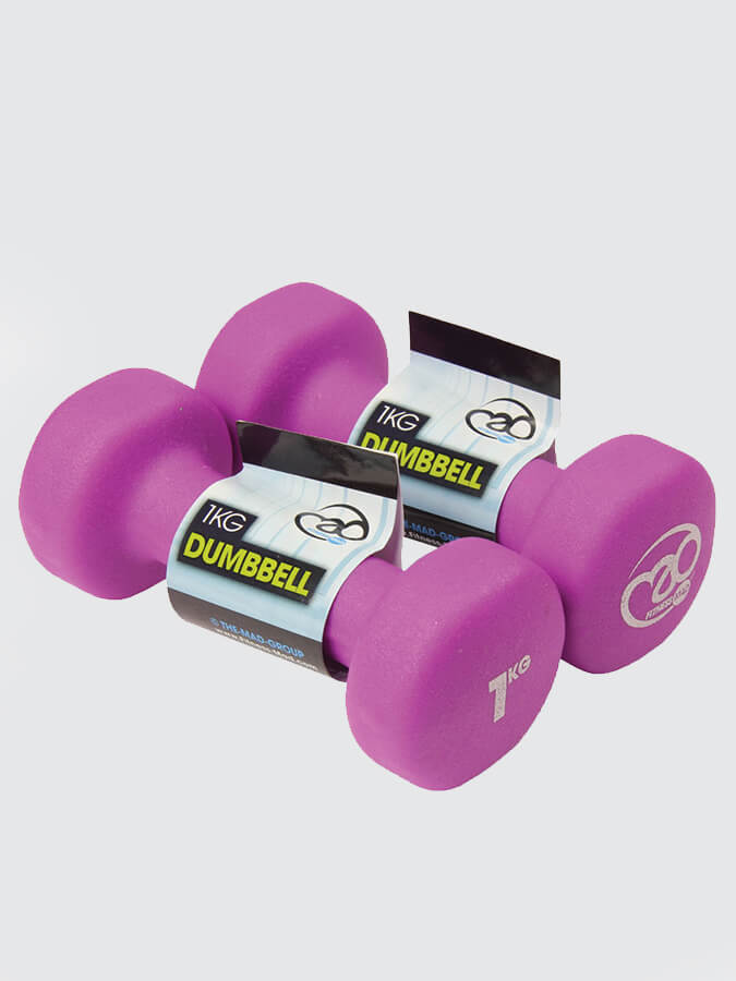 1Kg Neo Dumbbells for Yoga & Fitness - Purple Lightweight Dumbbells for Home Workouts, Strength Training & Pilates | Perfect for Women & Beginners