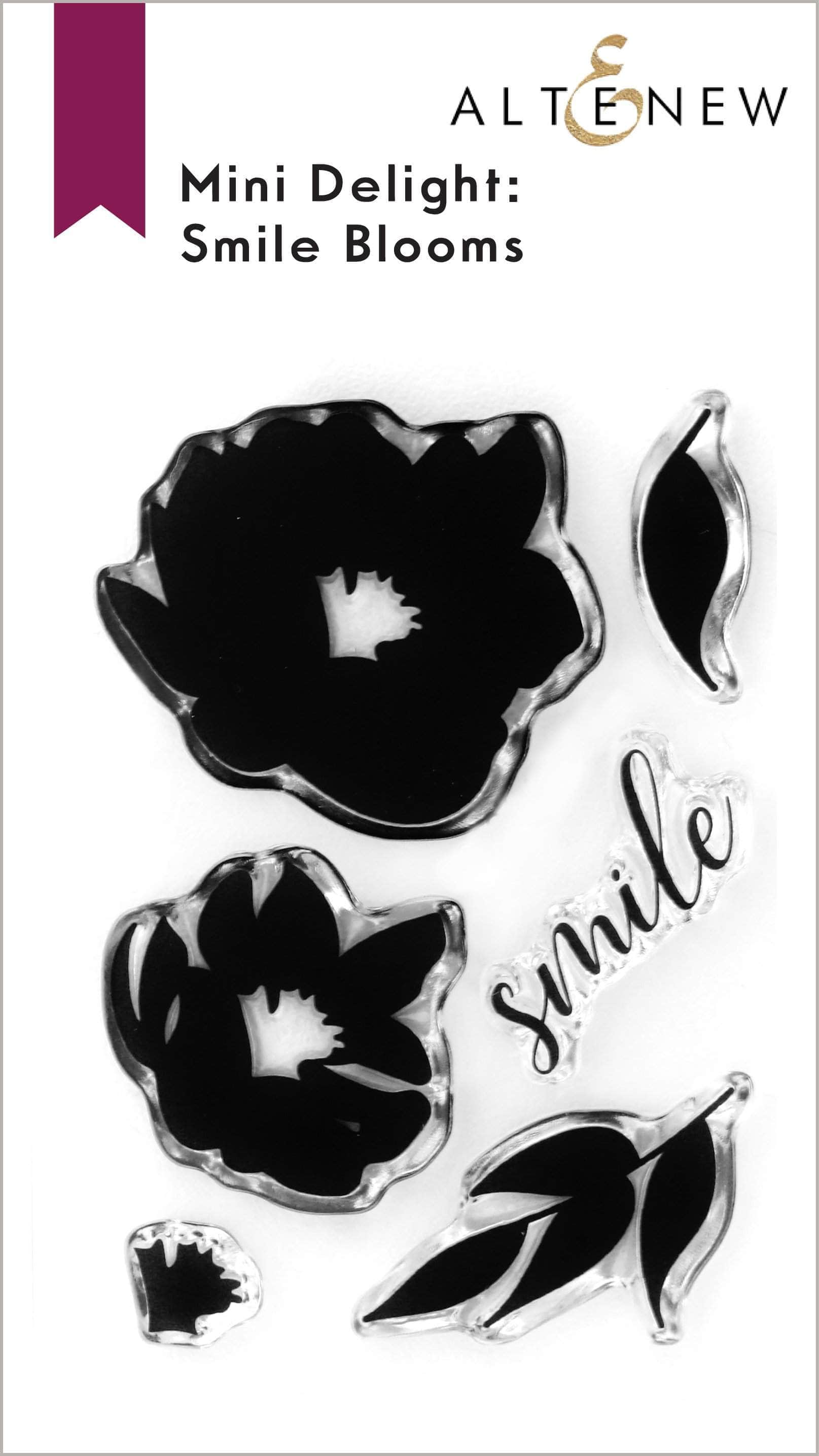 Mini Delight Smile Blooms Stamp & Die Set - Floral Craft Stamps for Card Making, Scrapbooking & DIY Projects