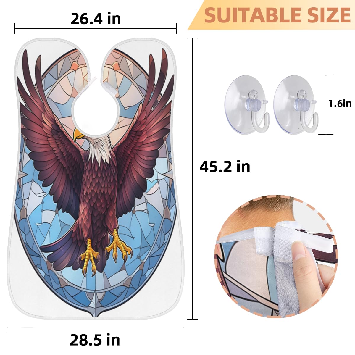 Men's Bird Glass Window Beard Shaving Bib - Waterproof Hair Dye Apron for Barbers & Stylists, Makeup Artist Cape with Sink Hair Catcher - Perfect for Home Grooming, Salon Use & DIY Haircuts