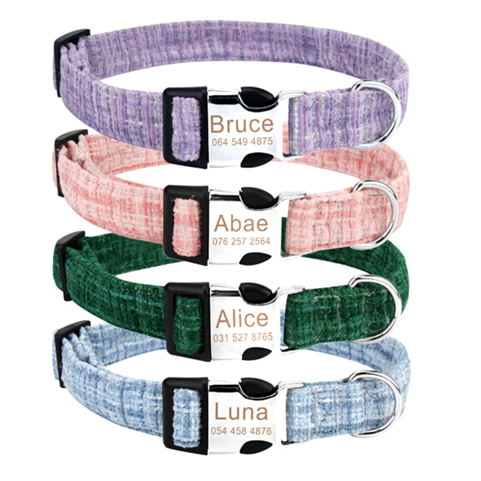 Custom Engraved Personalized Dog Collars with Leash - Soft Thick Pet Collar with D-Ring for Small Medium Large Dogs (XS, Blue) | Perfect for Daily Walks, Training & Outdoor Adventures