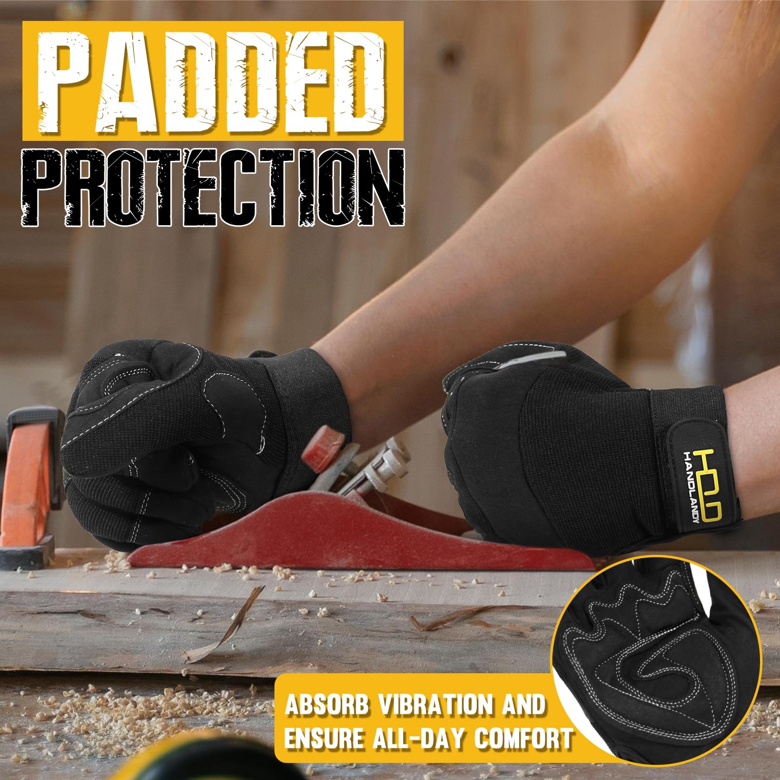 Handlandy Touch Screen Work Gloves for Men & Women - Mechanic & Yard Work