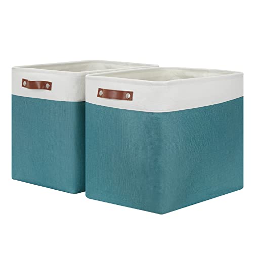 White&Teal-Leather Handles