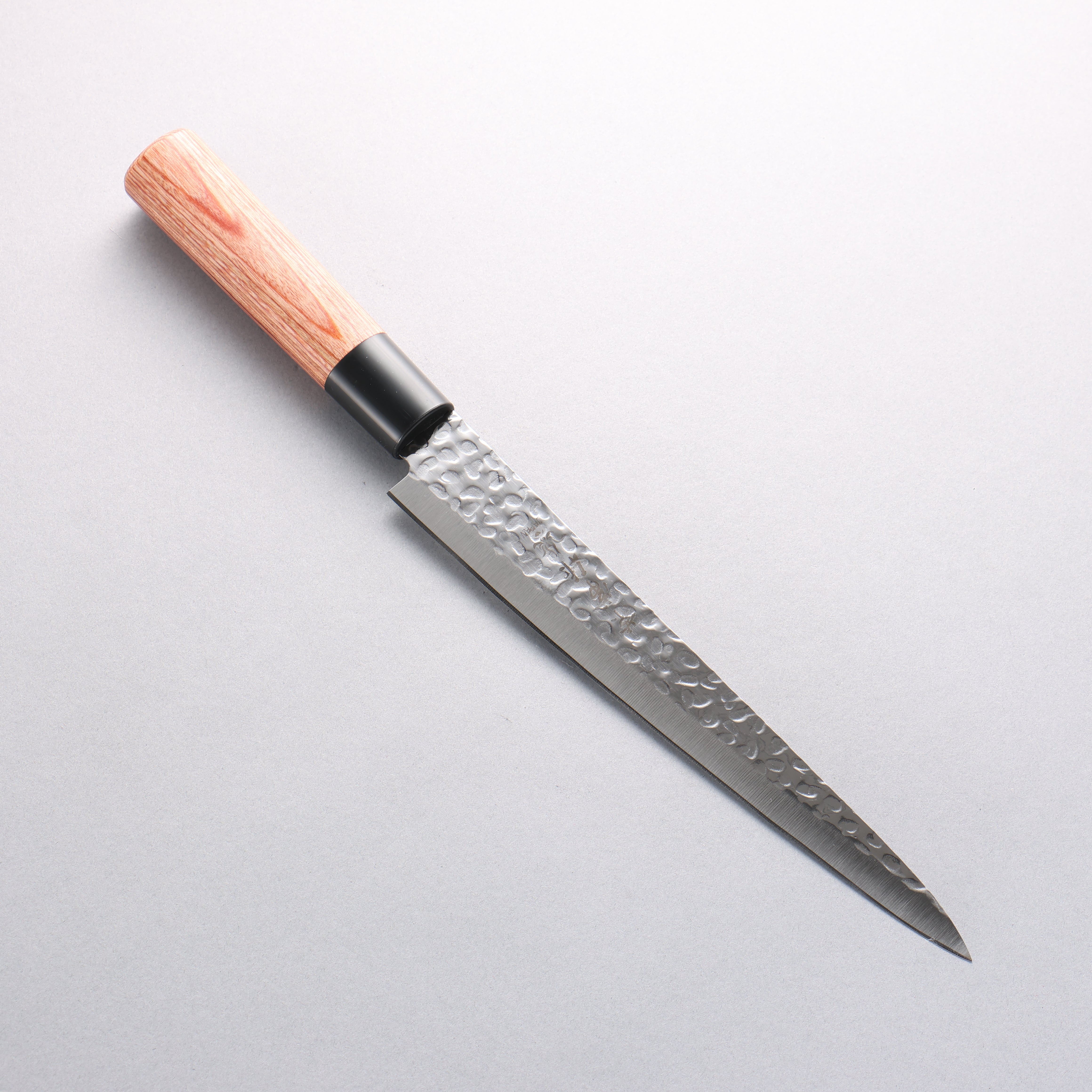 Kanetsune DSR 1K6 Hammered Sujihiki Knife 210mm - Japanese Chef's Knife with Red Pakkawood Handle - Perfect for Slicing Sashimi, Meat & Sushi Preparation
