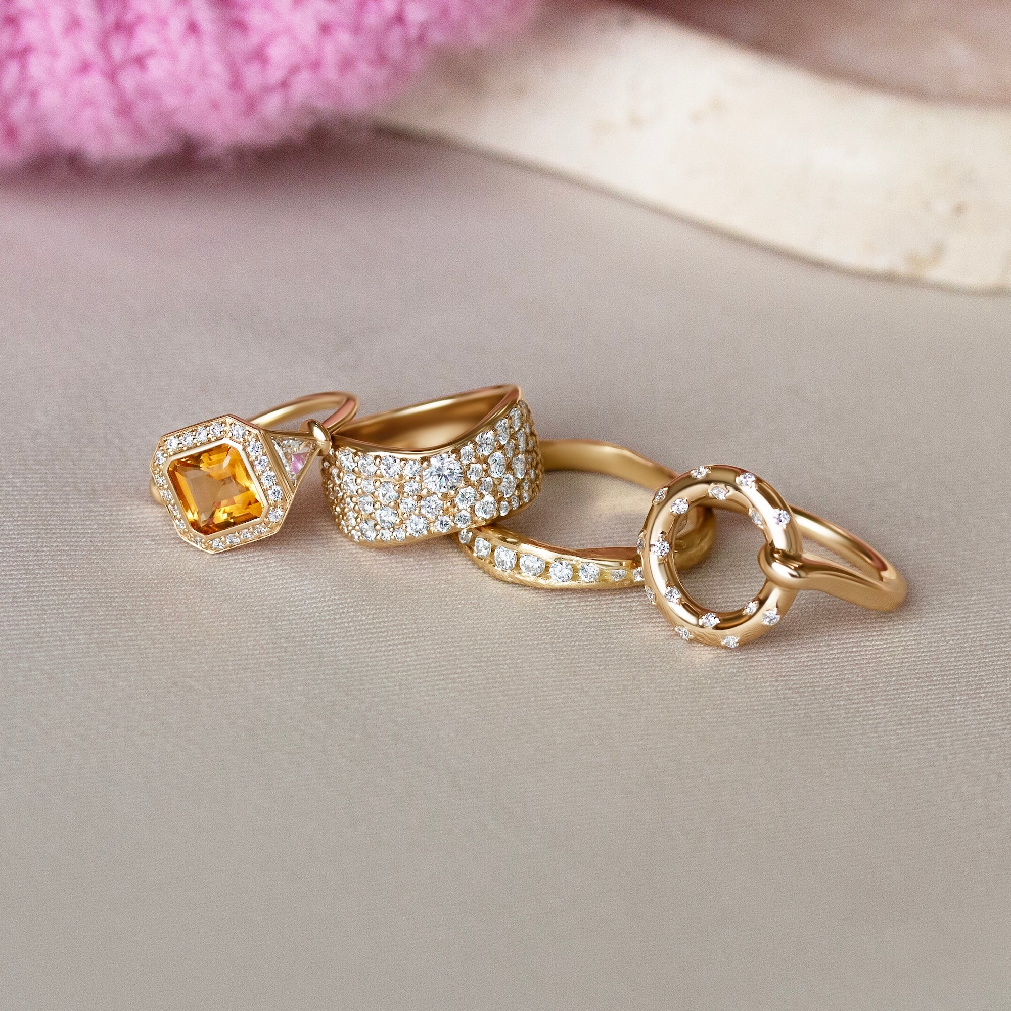 Elegant Crested Half Channel Ring for Women - Dainty Stackable Band for Everyday Wear & Special Occasions