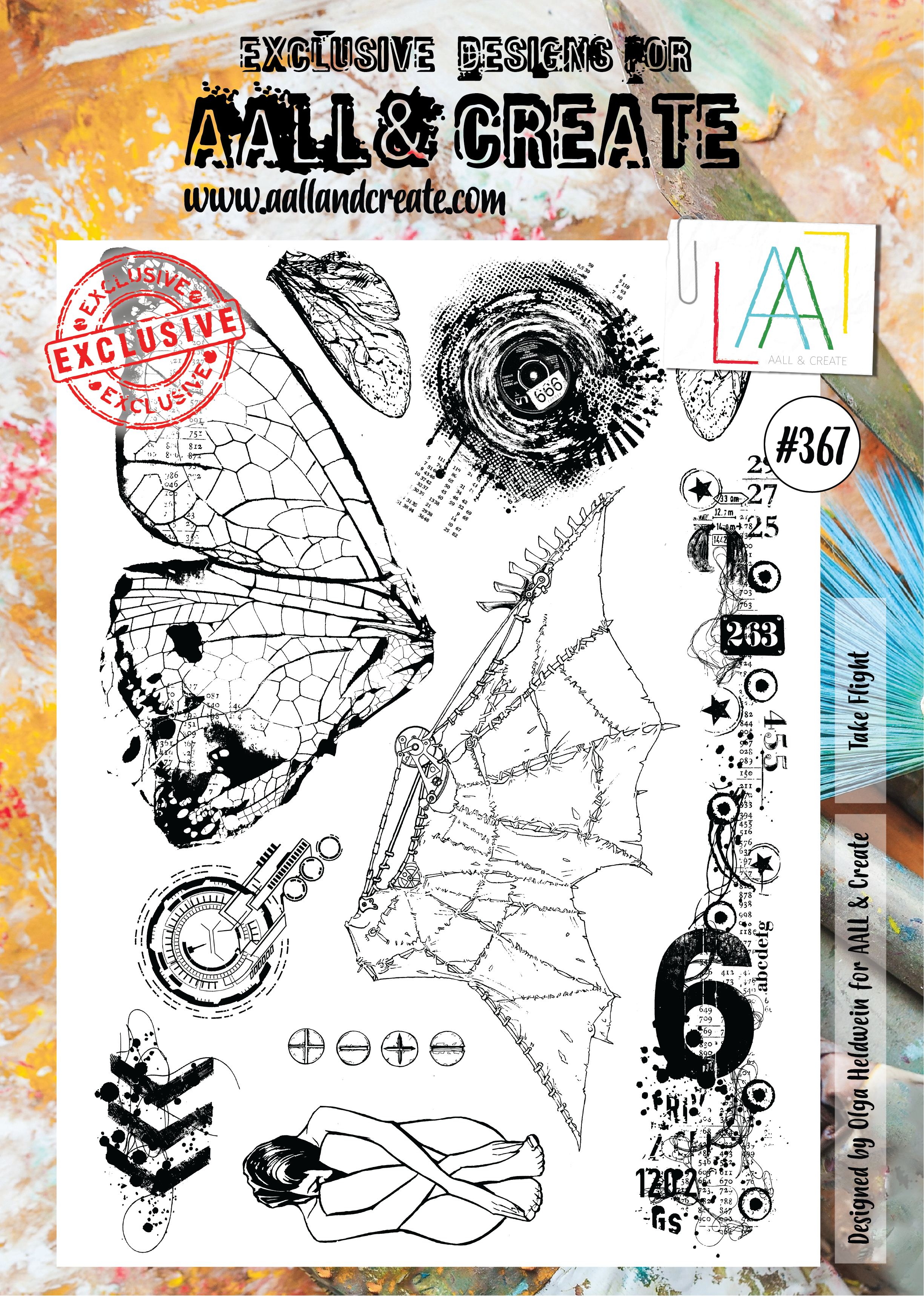 AALL and Create Stamp Set 367 - Take Flight - Perfect for Scrapbooking, Card Making, and DIY Craft Projects