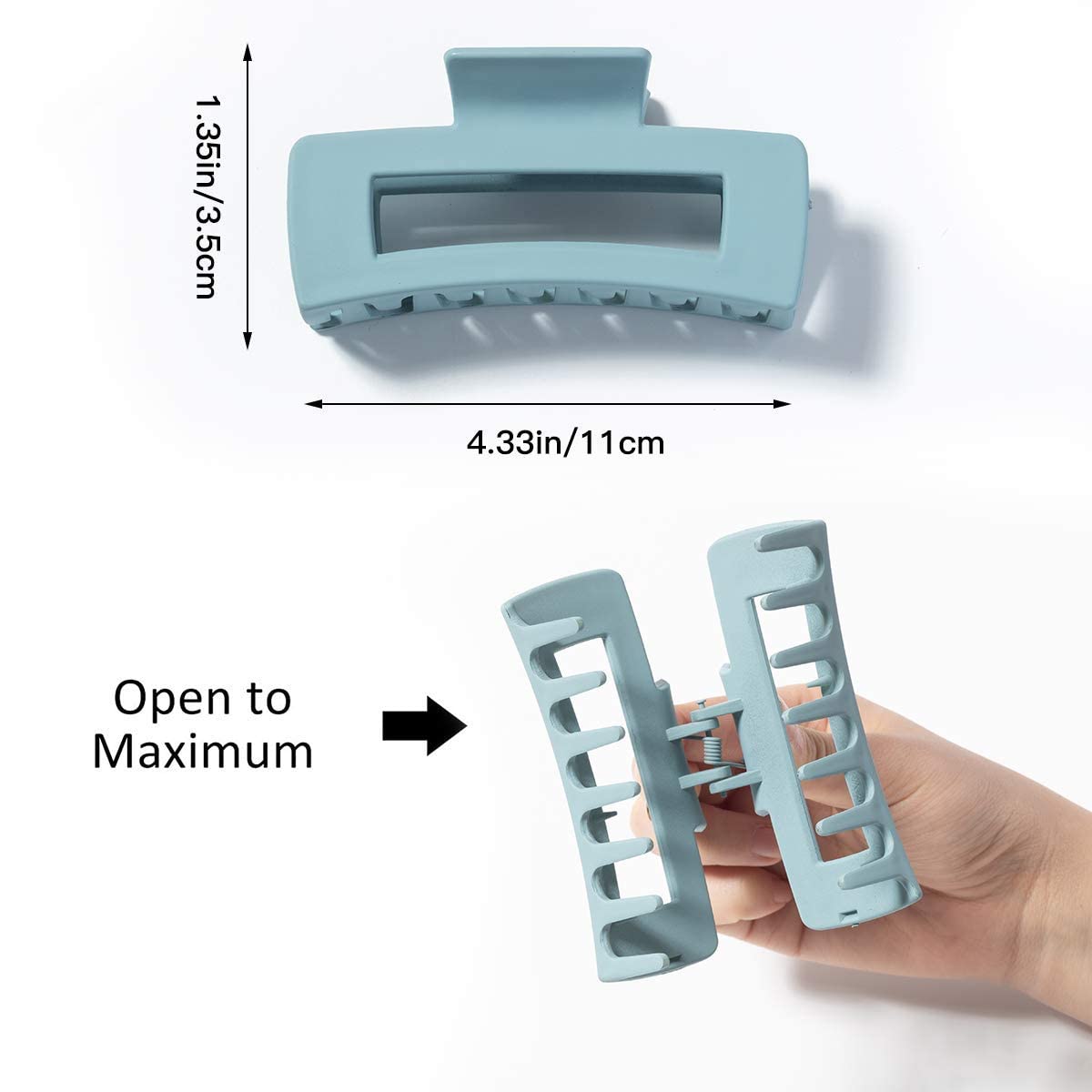 ASG 3-Piece Matte Claw Hair Clips Set - Non-Slip Large Hair Claws for Women with Thin or Thick Hair, 90s Retro Strong Hold Hair Accessories | Perfect for Updos, Ponytails & Everyday Hairstyles