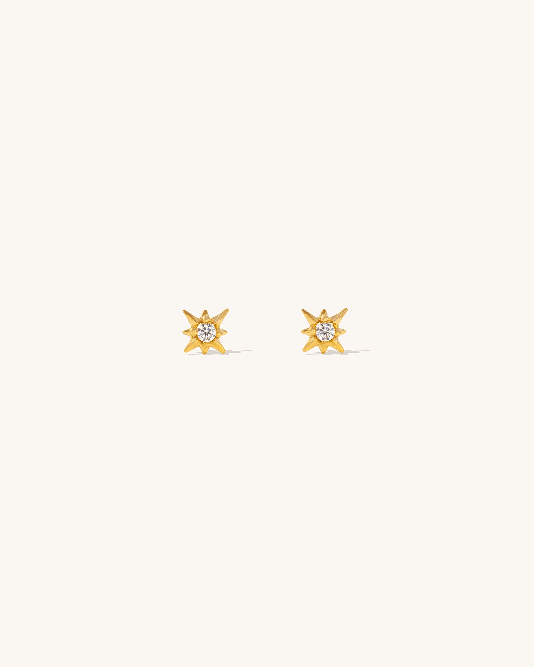 10K Gold Starburst Stud Earrings with CZ Stones – Elegant & Sparkling Jewelry for Women, Perfect for Parties, Weddings & Everyday Wear