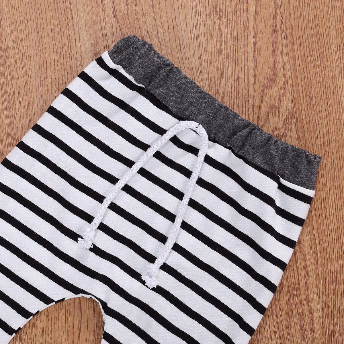 Newborn Baby Clothes Set - 2Pcs Long Sleeve Pullover & Striped Pants for Boys & Girls (6-12 Months, Grey) | Soft Cotton Fall Outfits for Infant Daily Wear & Photo Shoots
