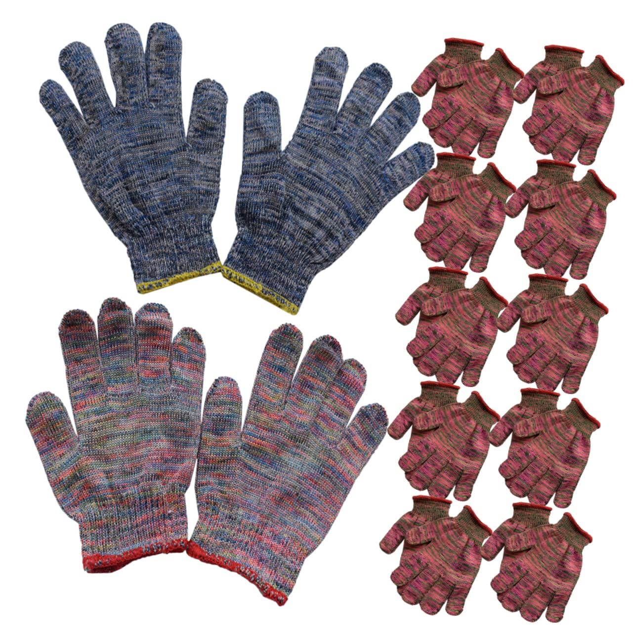 36 Pairs Floral Print Nylon Gloves for Outdoor Sports, Gardening, Weeding & Heavy Duty Work - Durable & Comfortable for Landscaping, Farming & Yard Work
