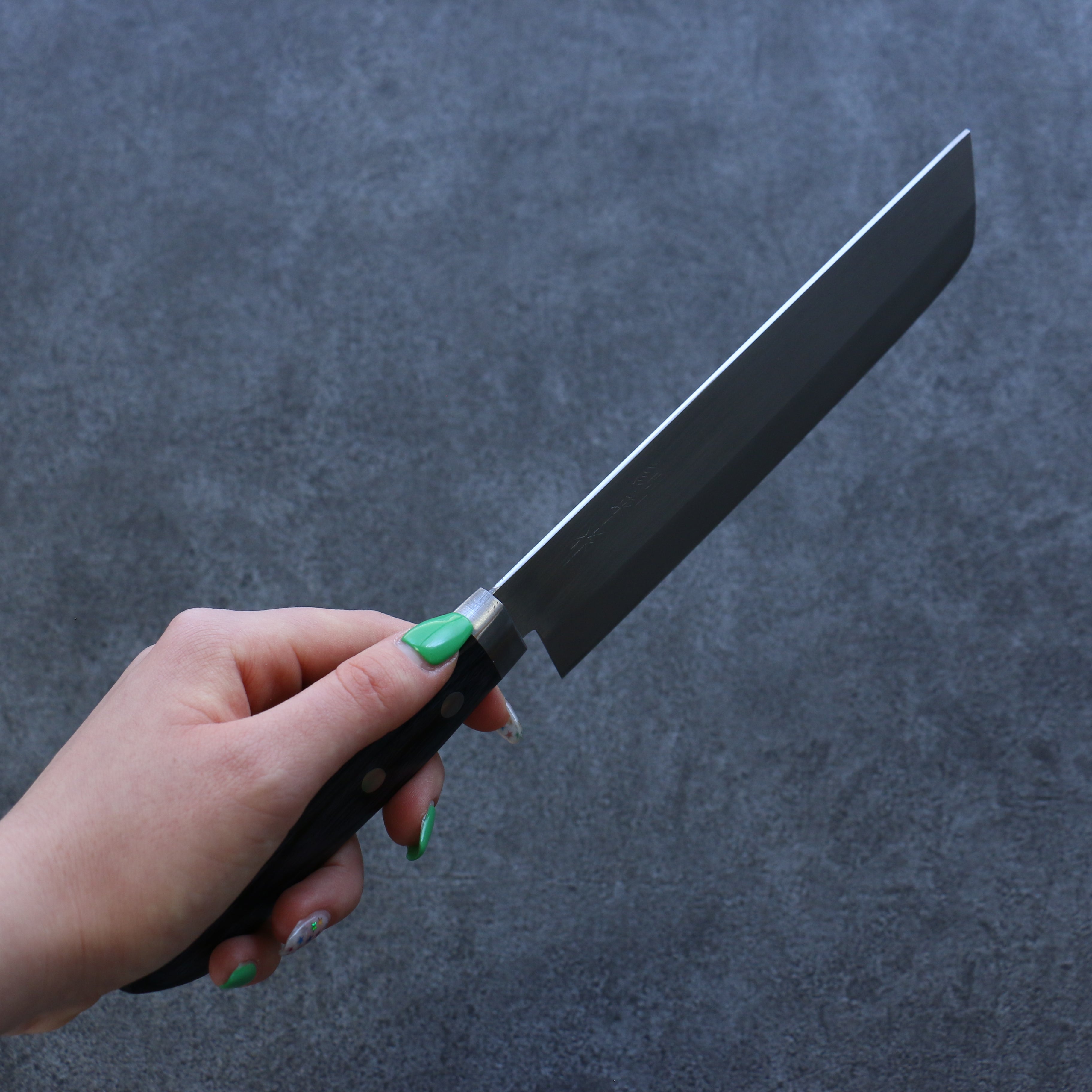 Premium Kunihira VG1 Migaki Finished Usuba Knife 165mm - Japanese Chef Knife with Navy Blue Pakka Wood Handle - Perfect for Sushi, Vegetables & Precision Cutting